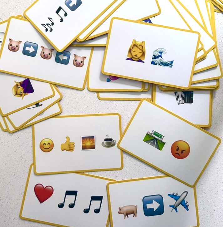 collection of cards with multiple emoji on each card