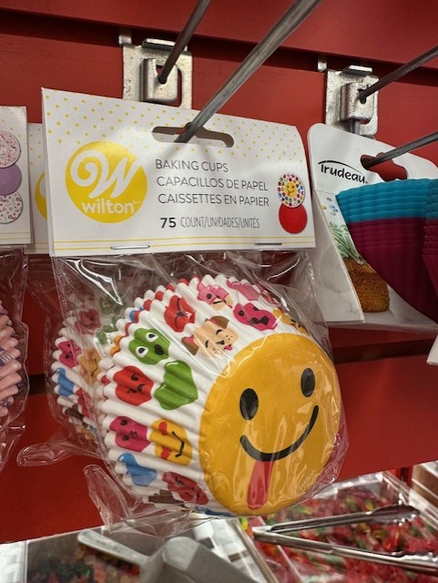 emoji printed muffin tin liners